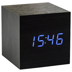 Gingko Click Clock Cube LED Alarm Clock Black